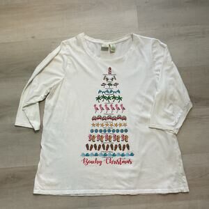 12 Days of Christmas Caribbean Joe Style Womens 3 Quarter Sleeves Tee 1XL